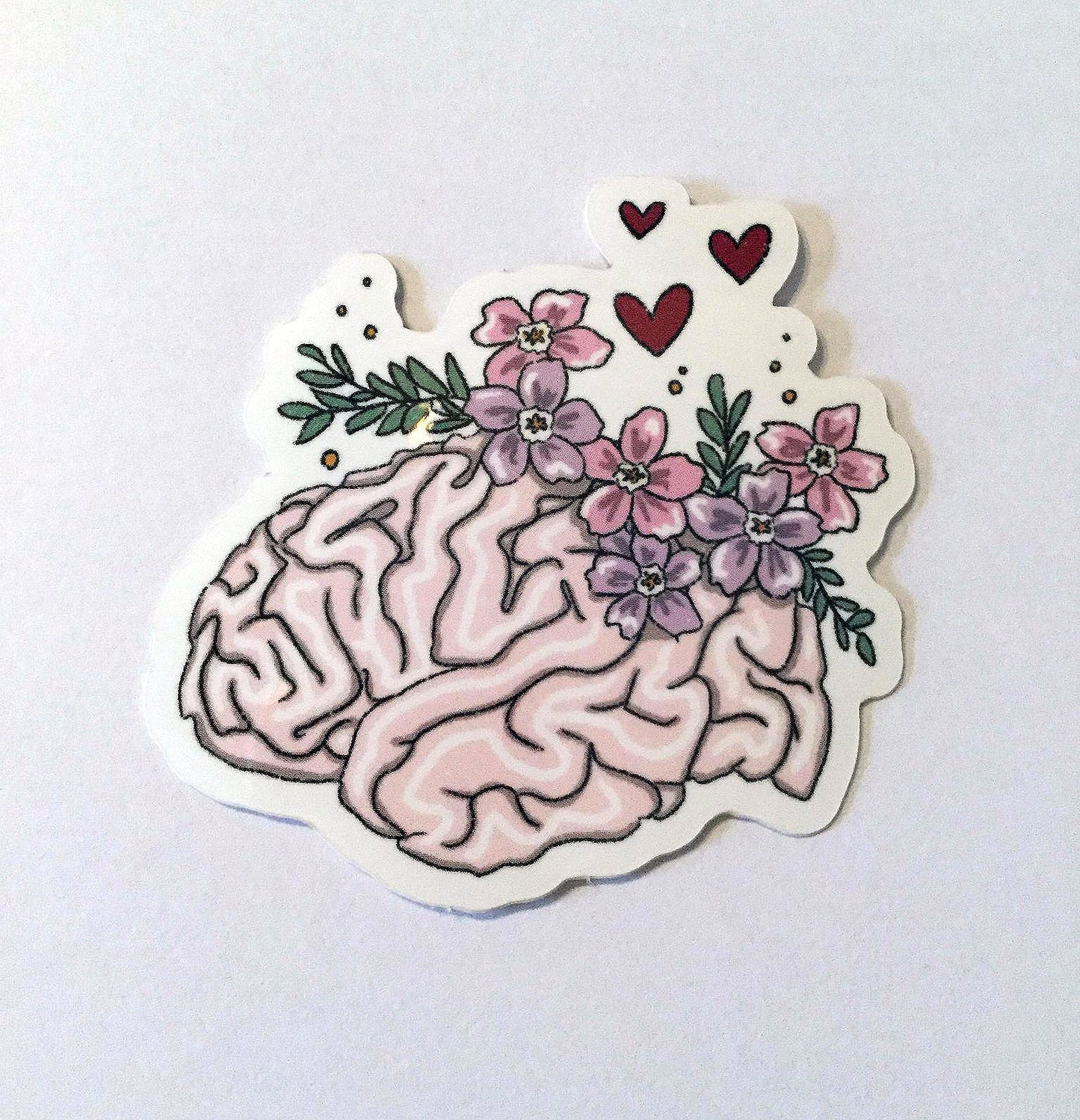 OOPS - Floral Brain Die Cut Sticker