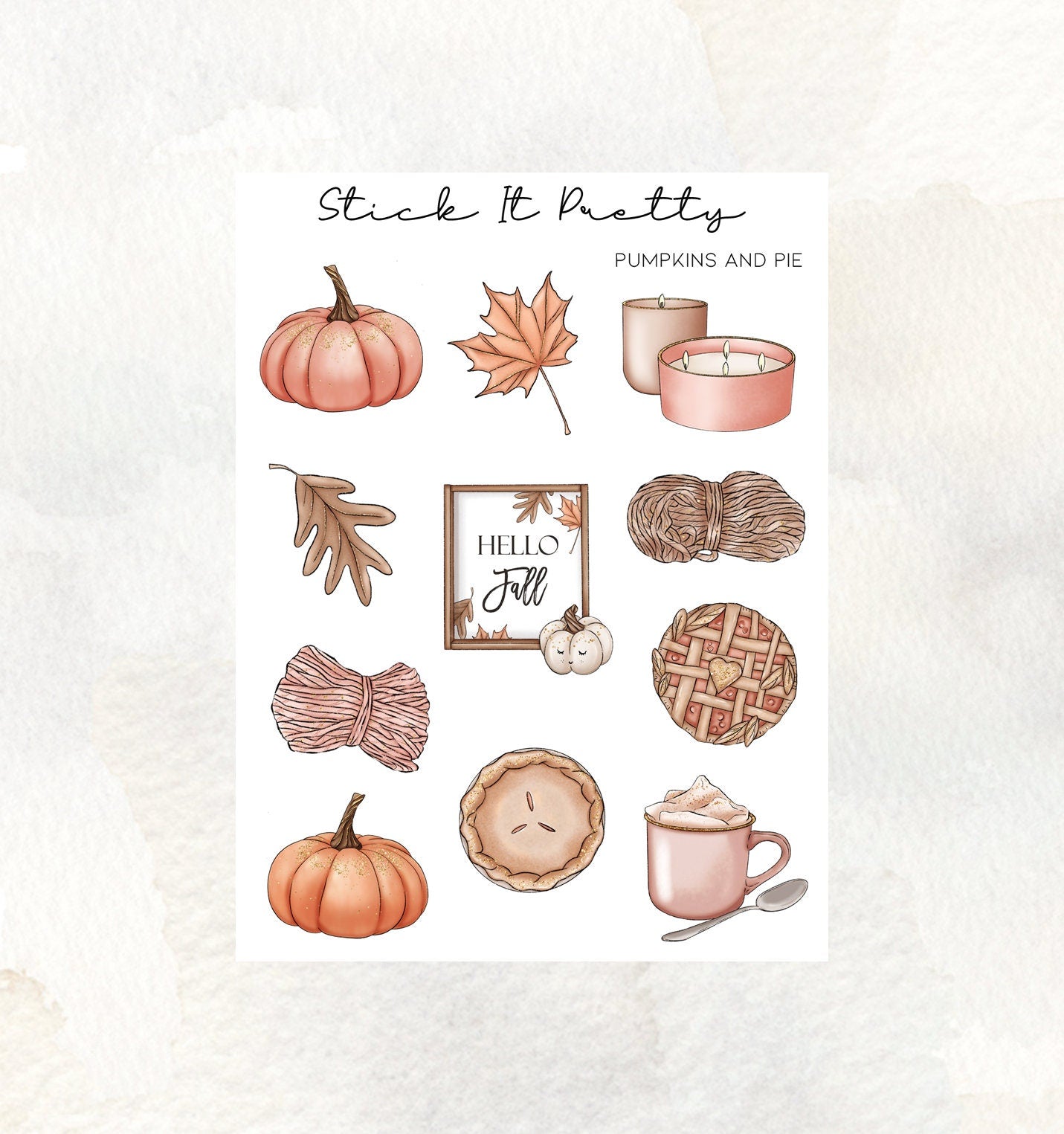 Pumpkins and Pie Decorative Planner Stickers