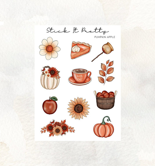 Pumpkin Apple Decorative Planner Stickers