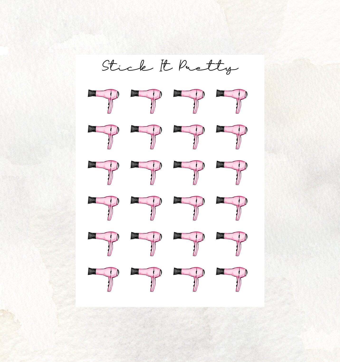 Hair Dryer Icon Planner Stickers