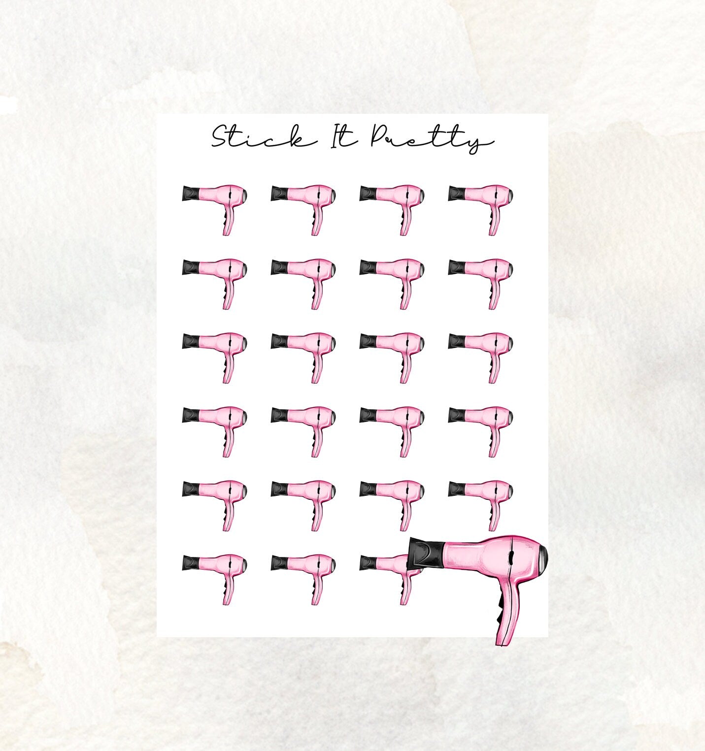 Hair Dryer Icon Planner Stickers