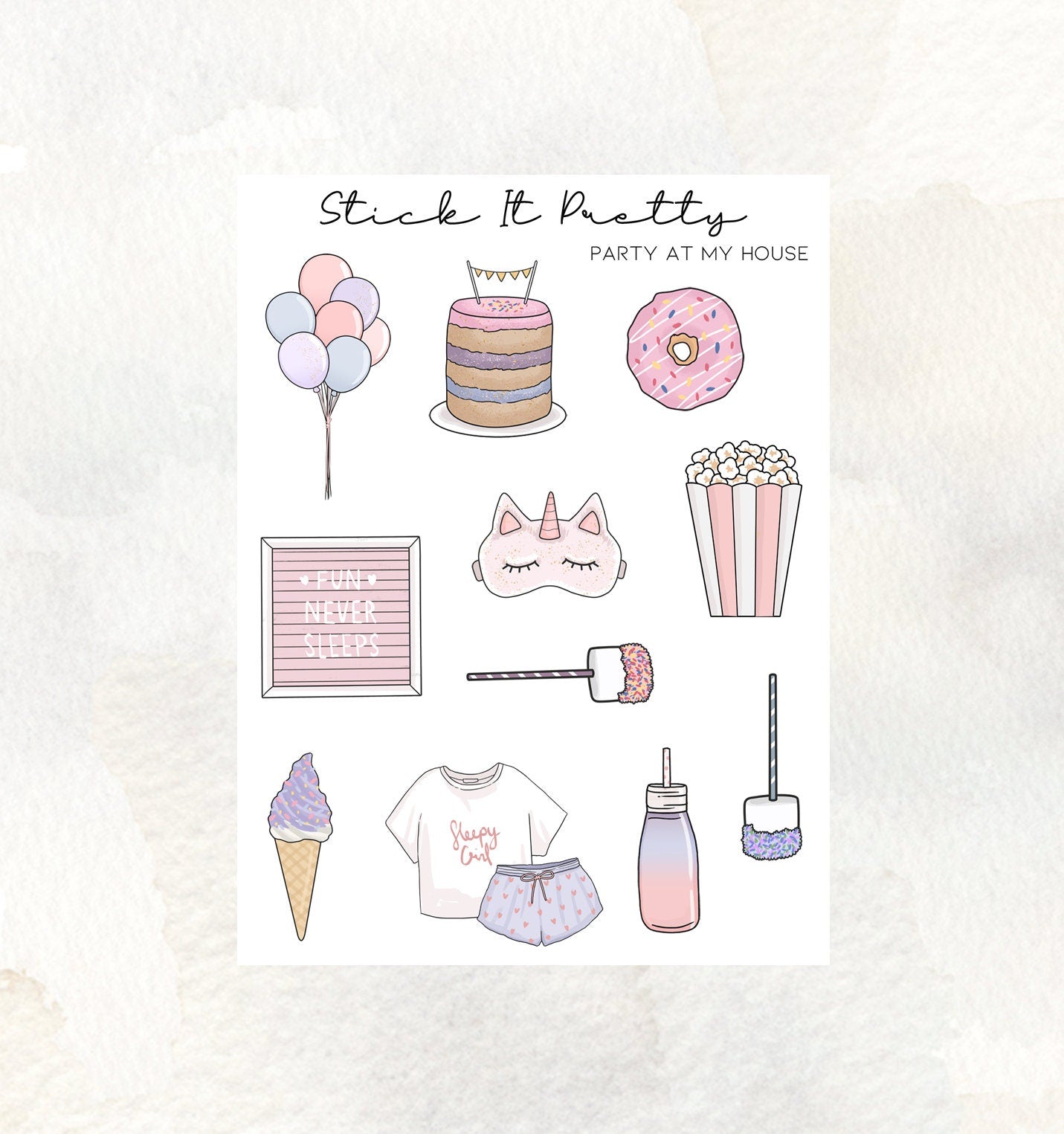 Party At My House Decorative Planner Stickers