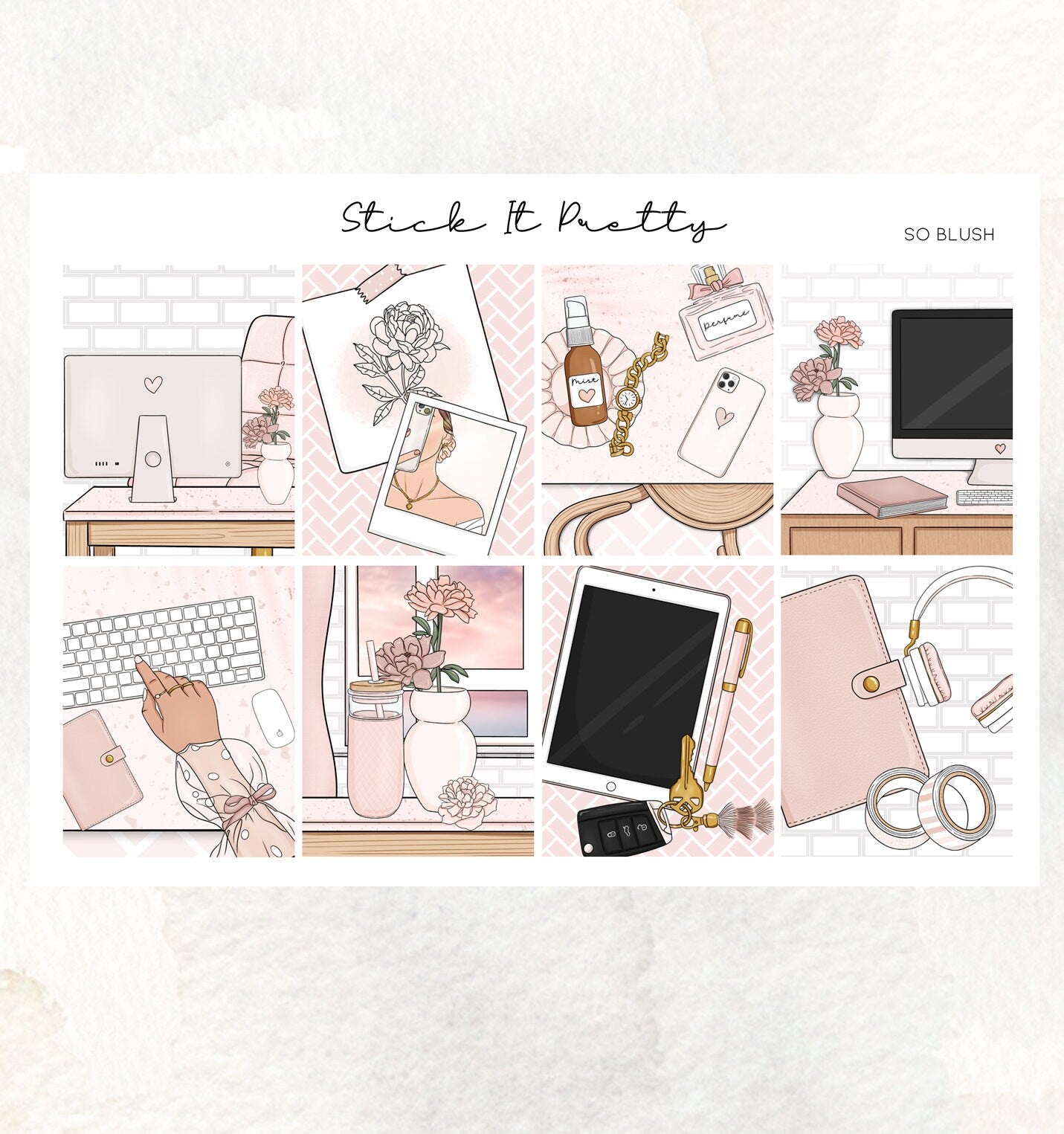 So Blush Full Weekly Planner Sticker Kit