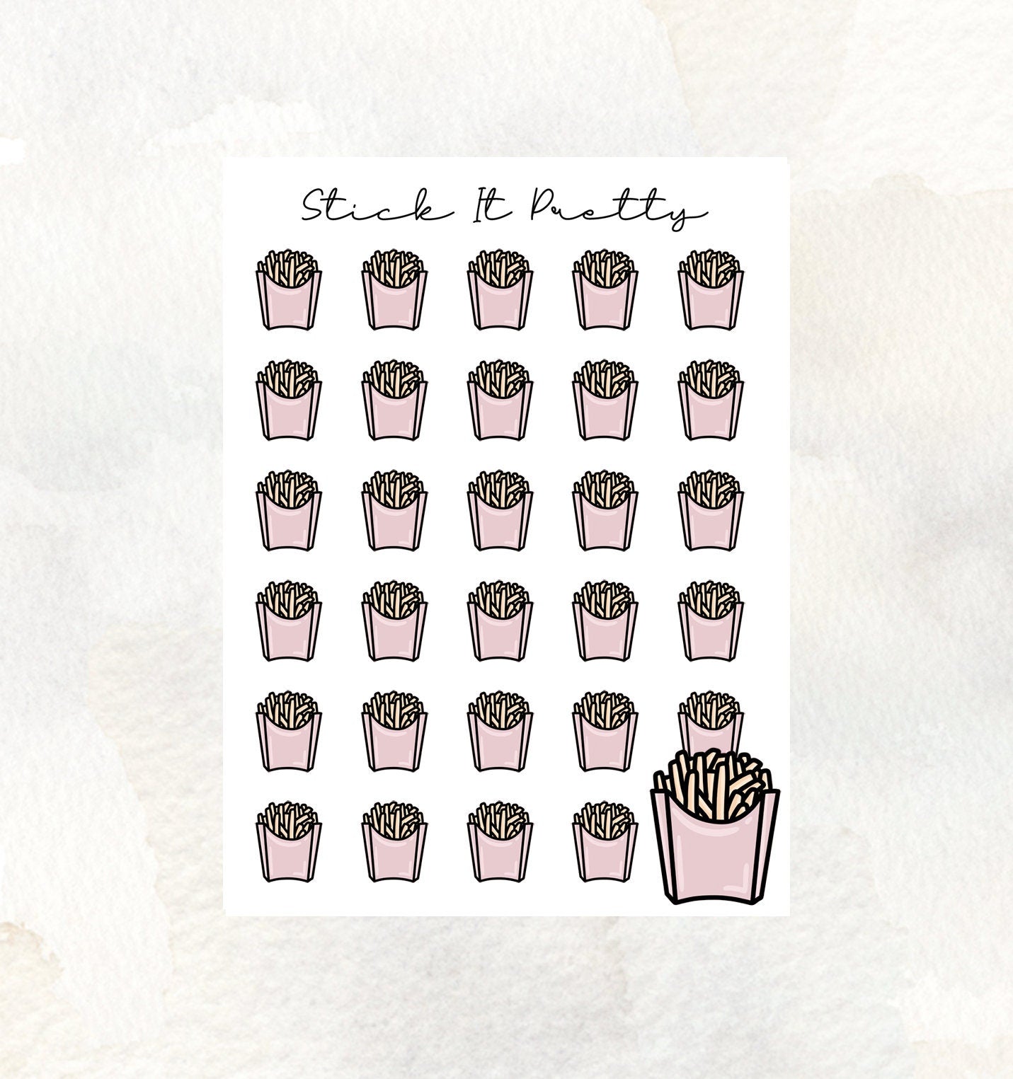 Chips/Fries Doodle Icon Planner Stickers