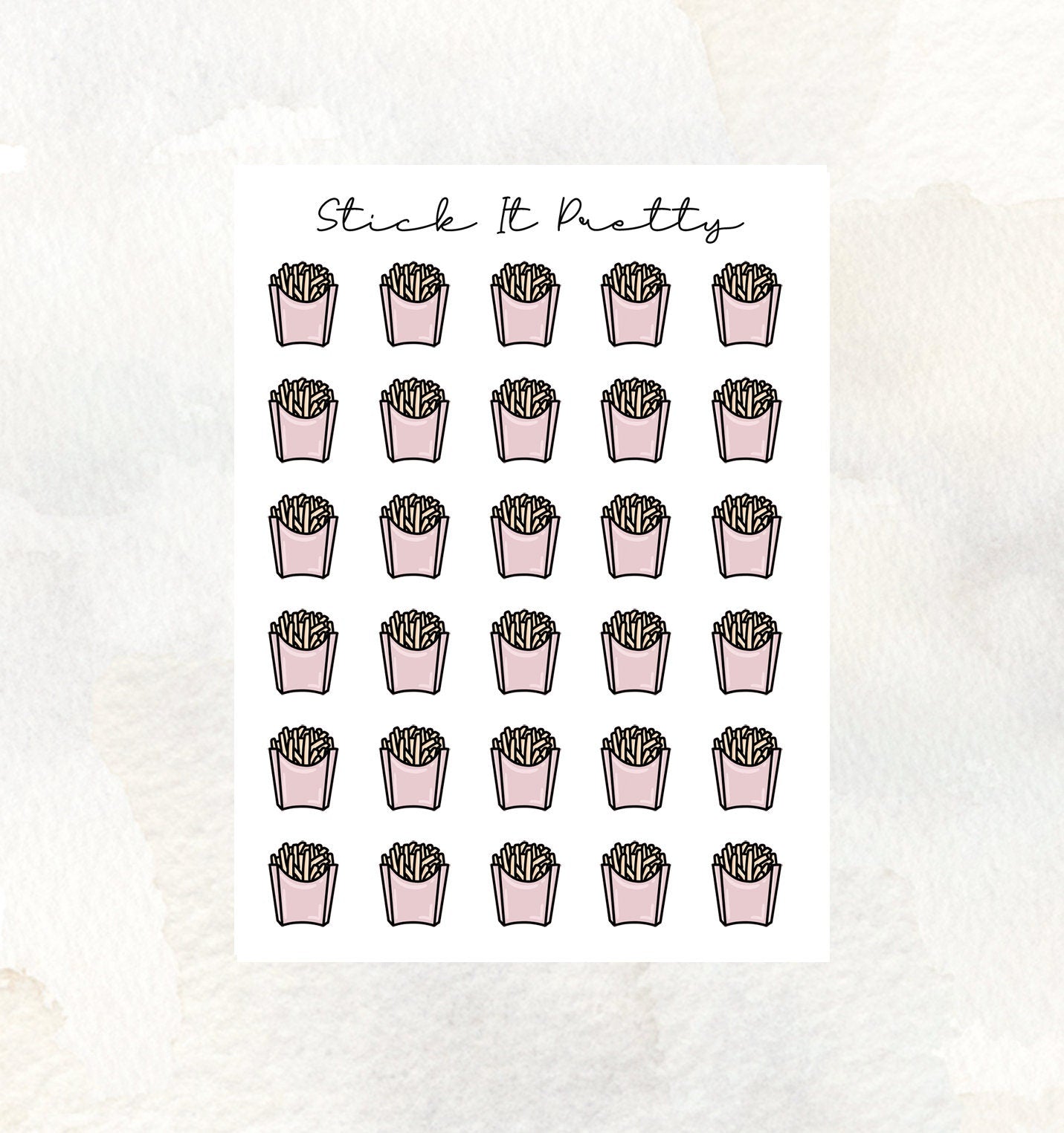 Chips/Fries Doodle Icon Planner Stickers