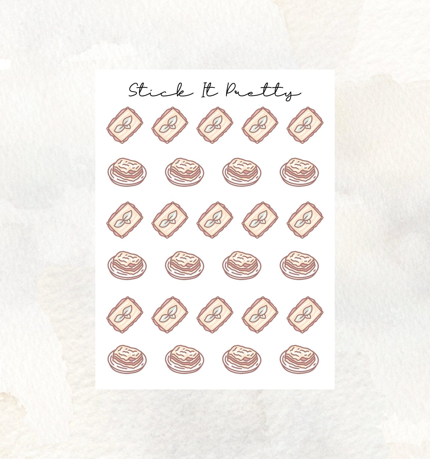 Lasagne Doodle Icon Planner Stickers