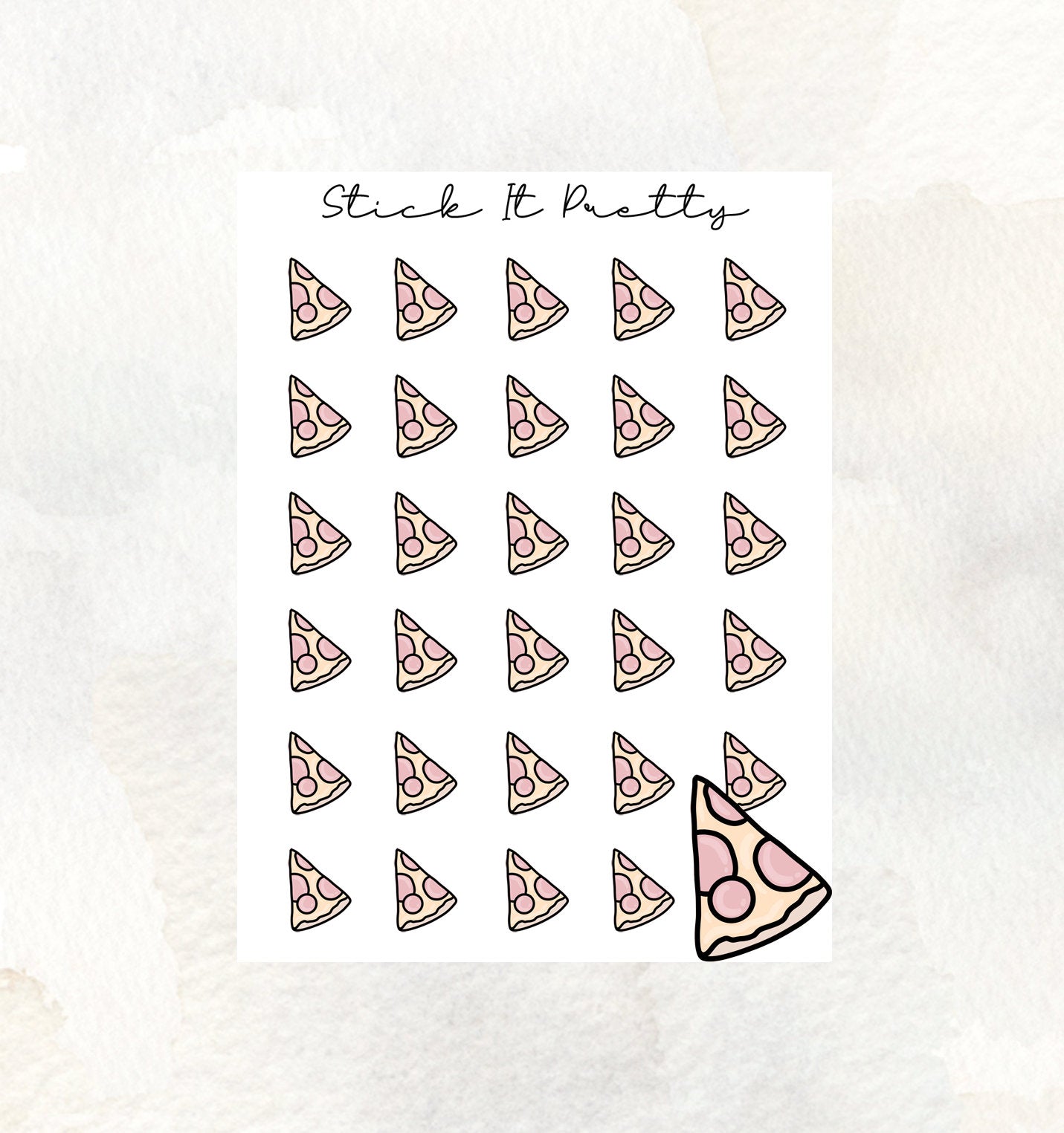 Pizza Slice Doodle Icon Planner Stickers