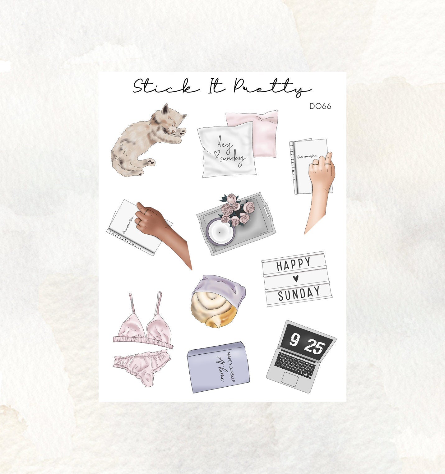 Sunday Morning Decorative Planner Stickers