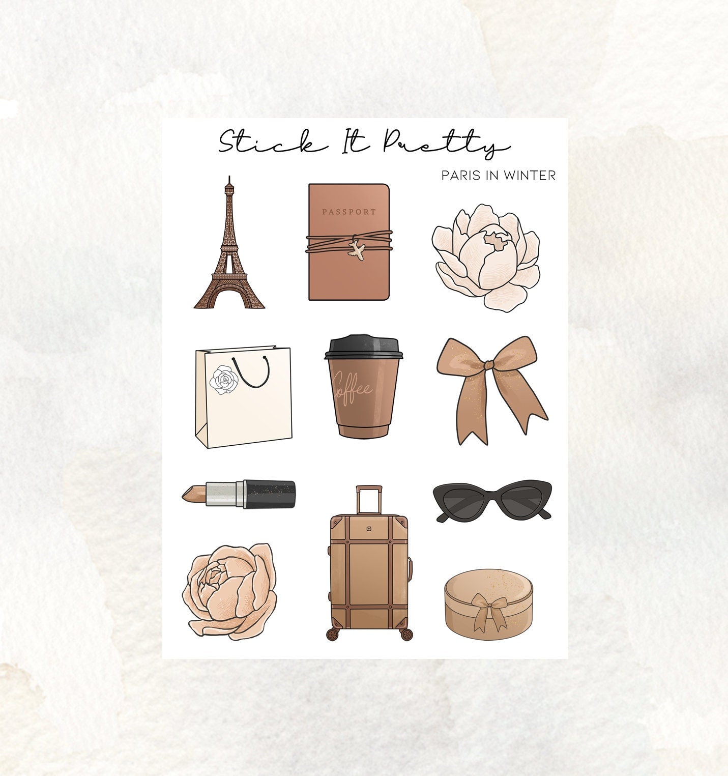 Paris in Winter Decorative Planner Stickers