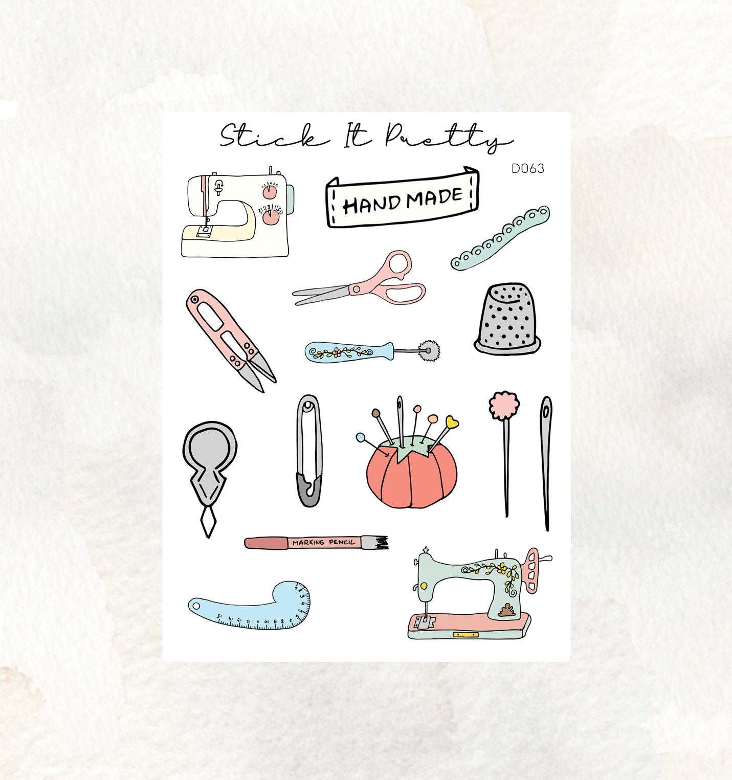 Sew Decorative Planner Stickers