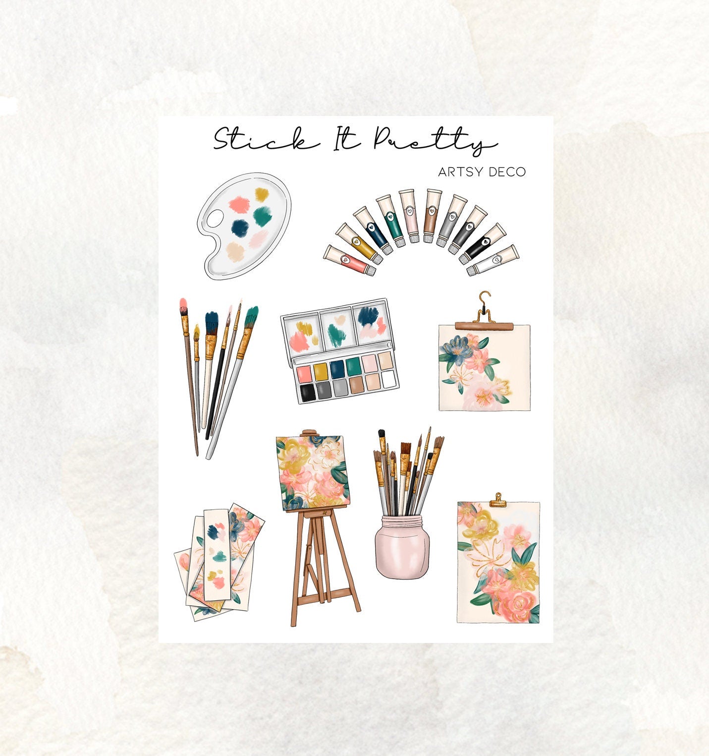 Art Studio Decorative Planner Stickers