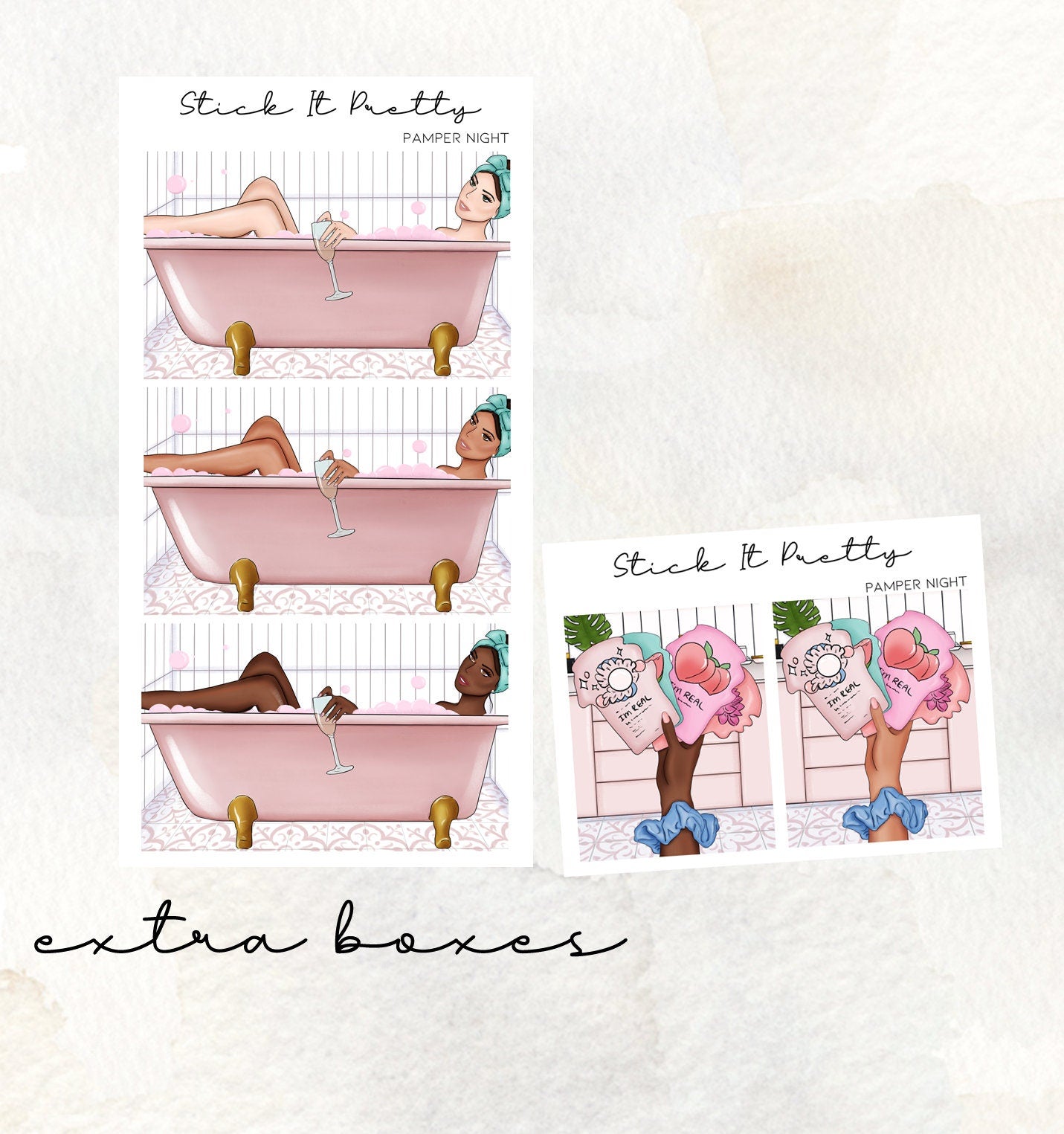 Pamper Nigh Full Weekly Planner Sticker Kit