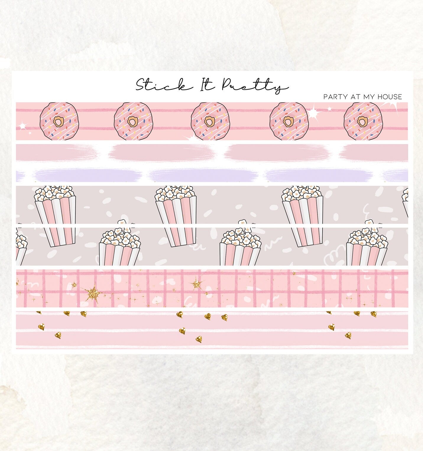 Party at my House Washi Sticker Strips