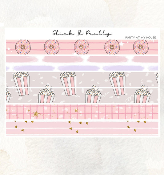 Party at my House Washi Sticker Strips