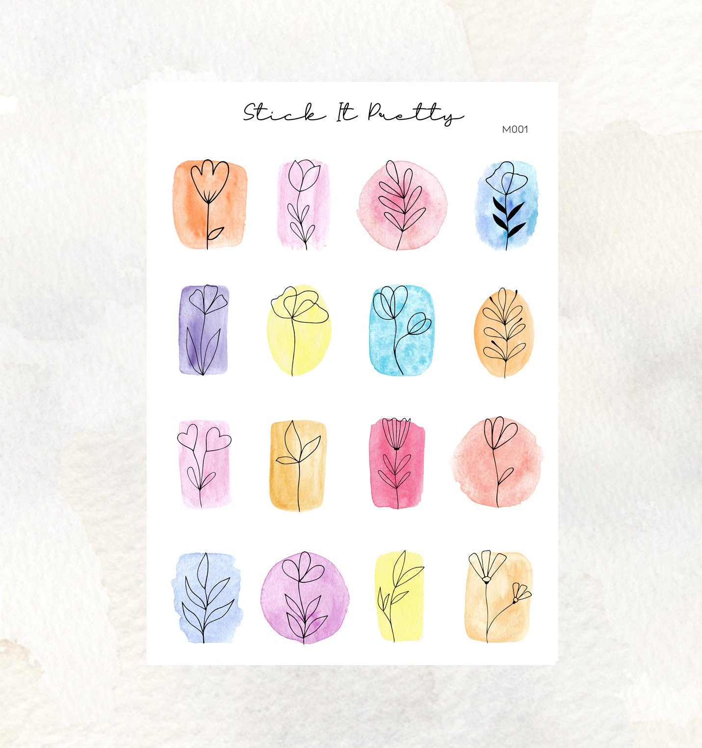 Floral Watercolour Decorative Planner Stickers