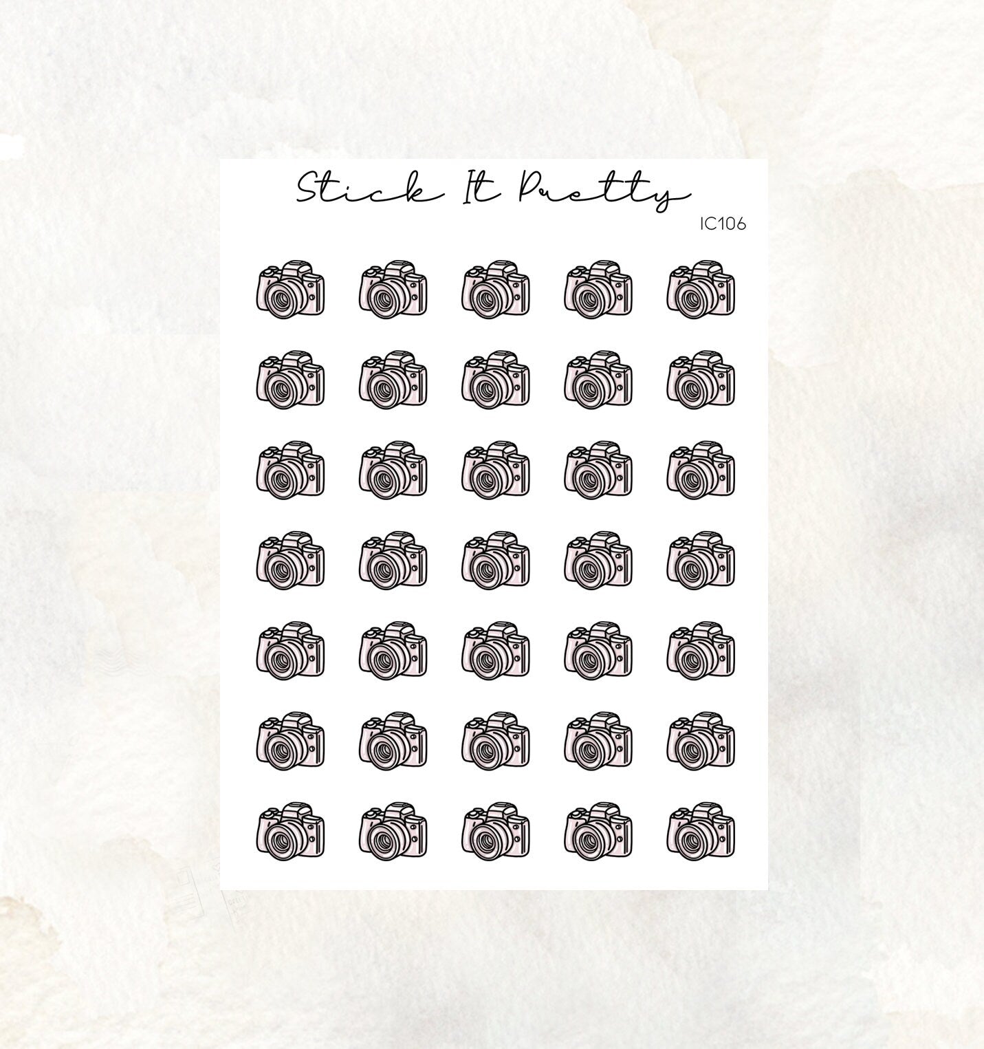 Camera Doodle Icon Planner Stickers