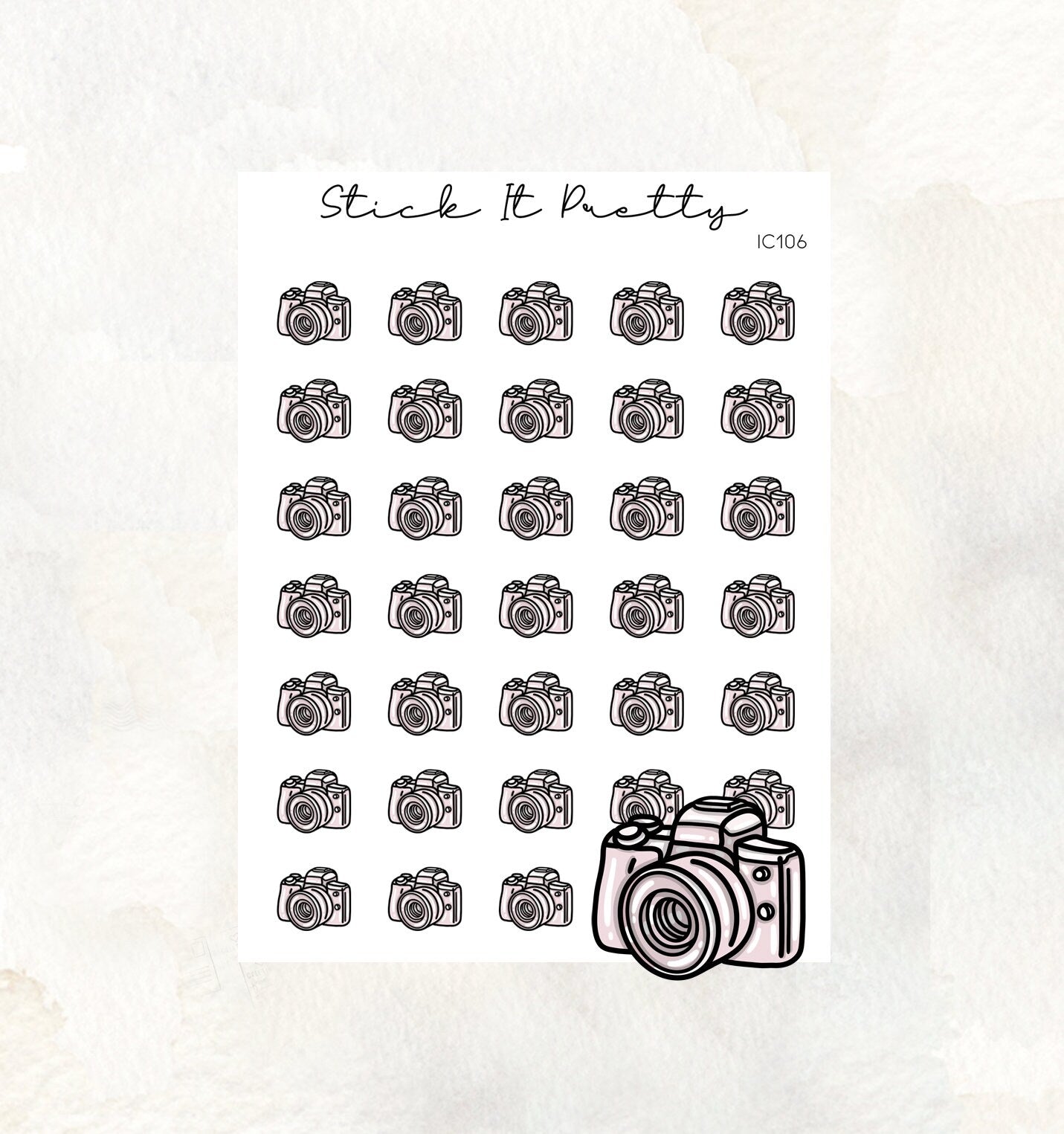 Camera Doodle Icon Planner Stickers