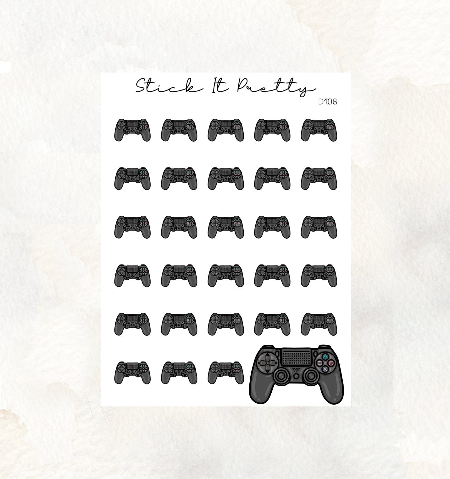 Gaming Doodle Icon Planner Stickers