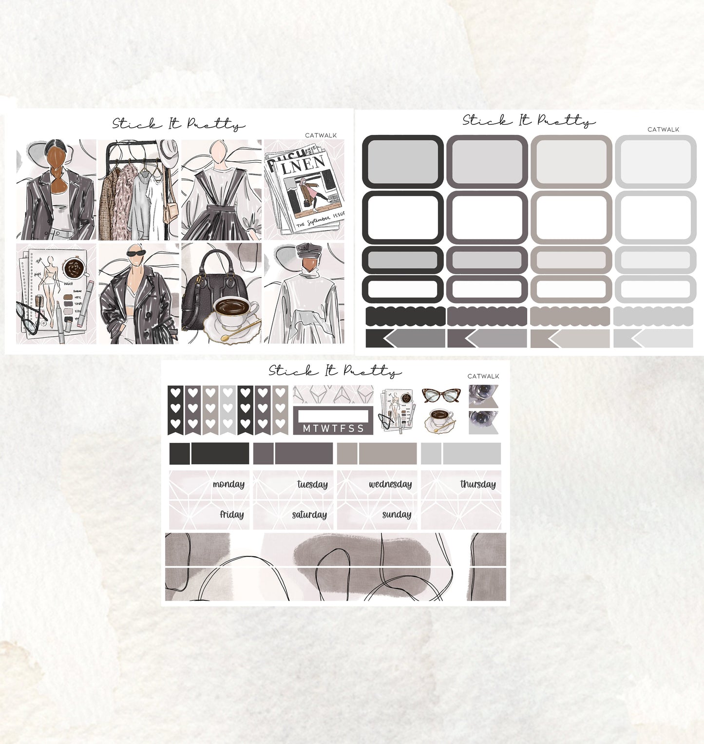 Catwalk Mini Weekly Planner Sticker Kit