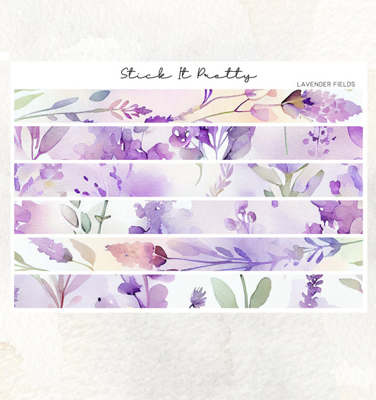 Lavender Fields Washi Sticker Strips