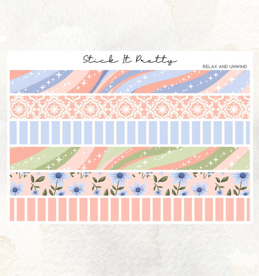 Relax and Unwind Washi Sticker Strips