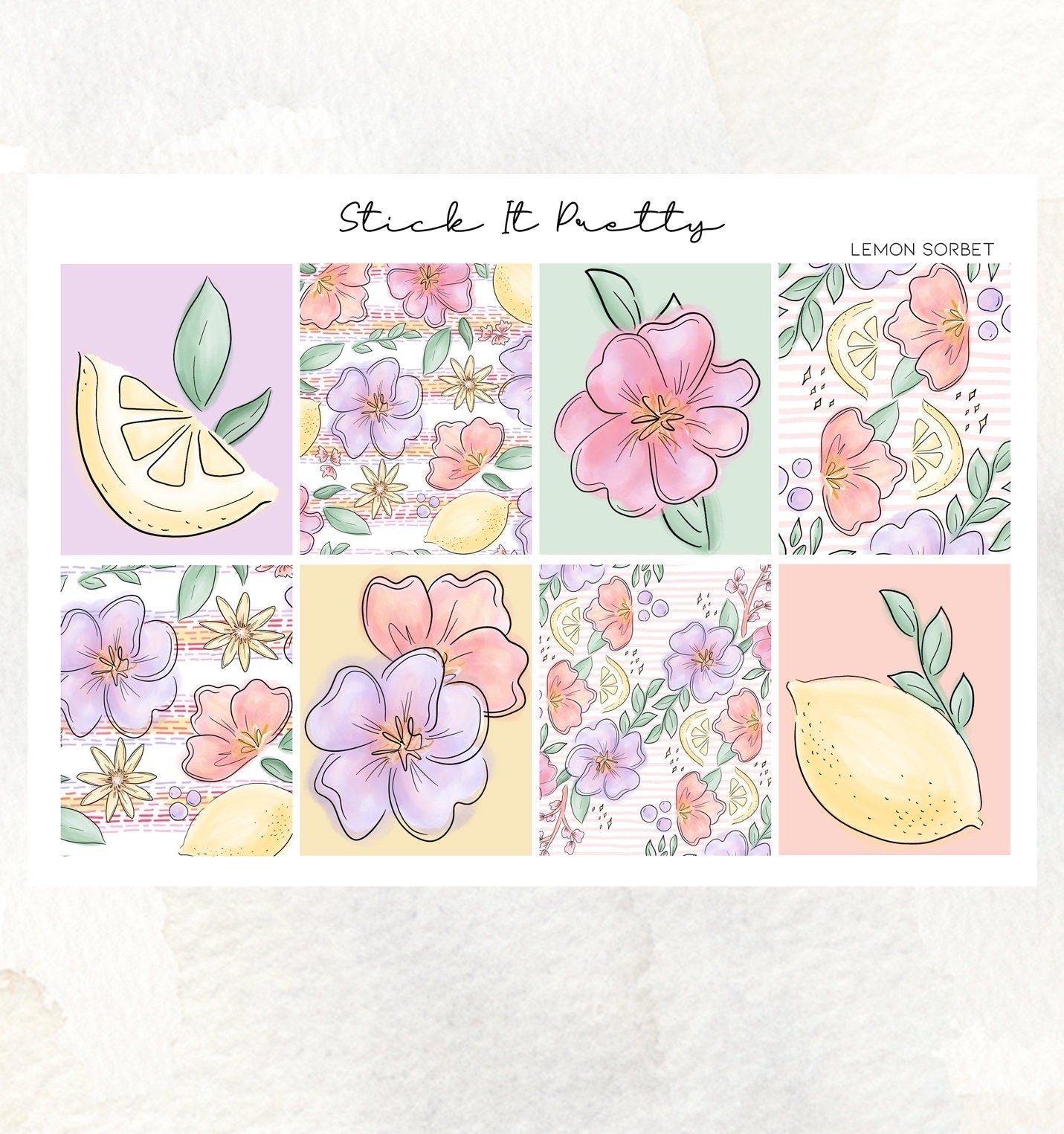 Lemon Sorbet Full Weekly Planner Sticker Kit