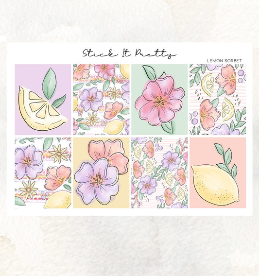 Lemon Sorbet Full Weekly Planner Sticker Kit