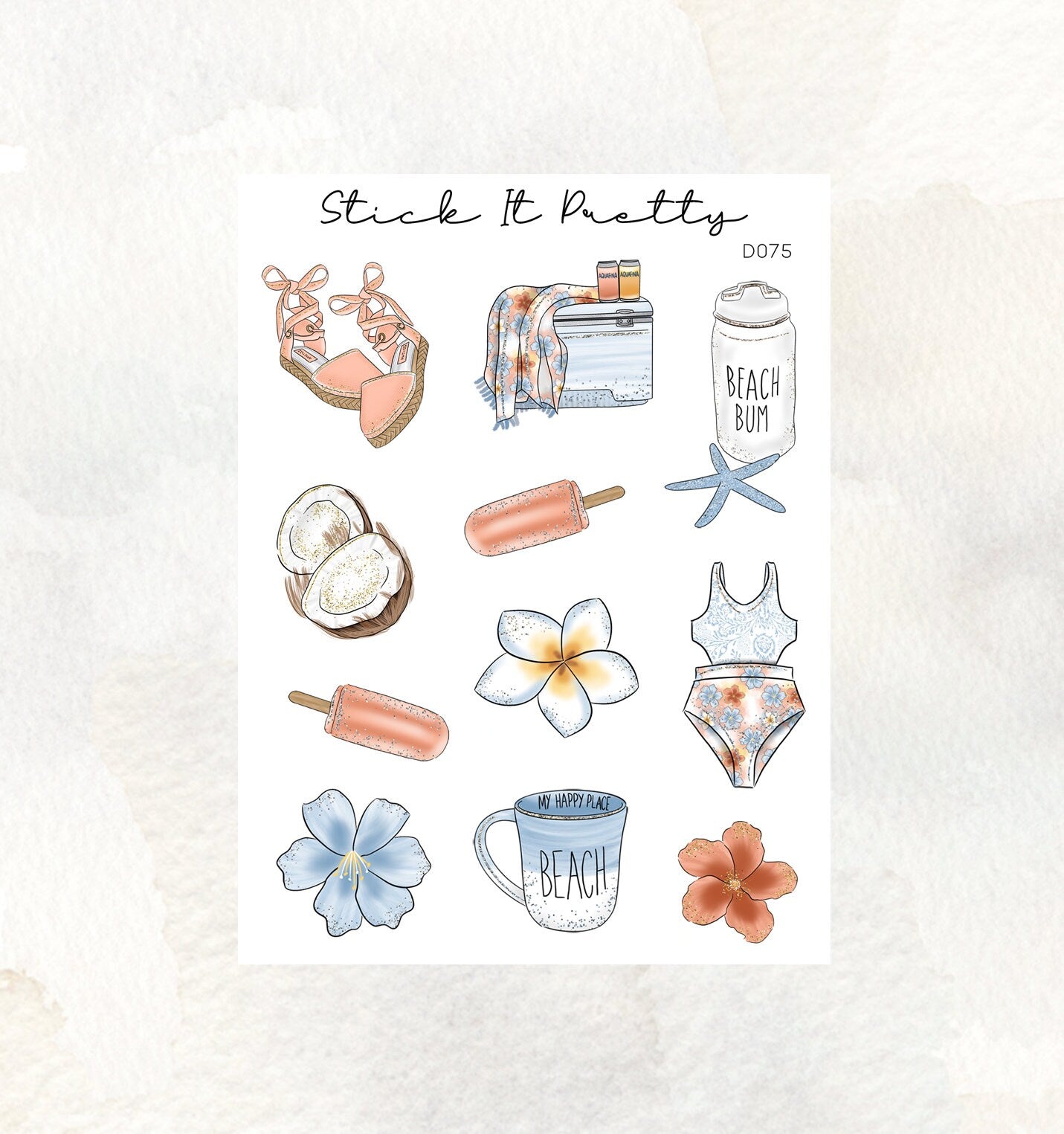 Summer Decorative Planner Stickers