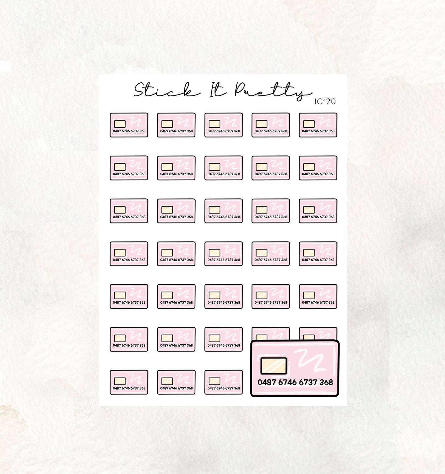 Credit Card Doodle Icon planner Stickers