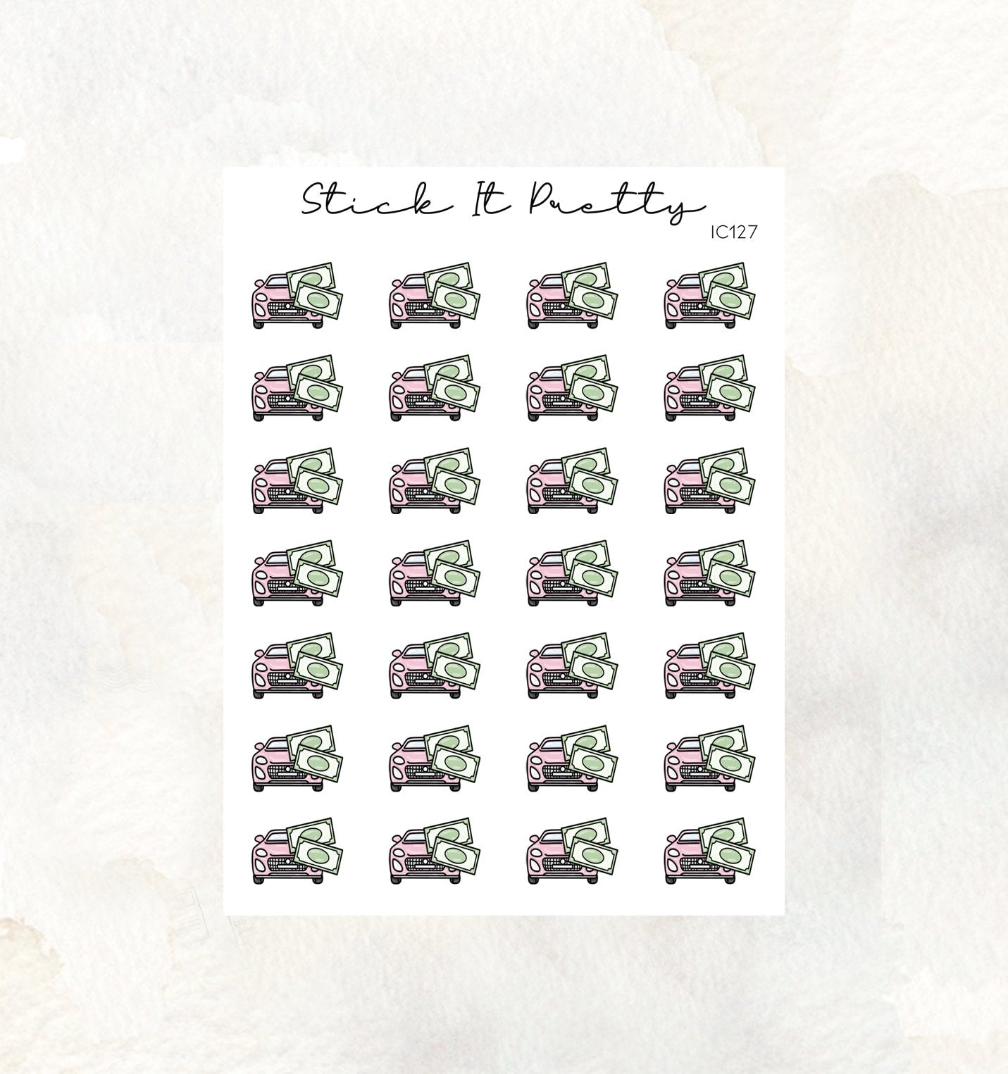 Car Payment Doodle Icon planner Stickers