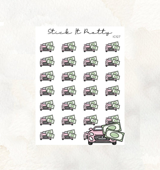 Car Payment Doodle Icon planner Stickers