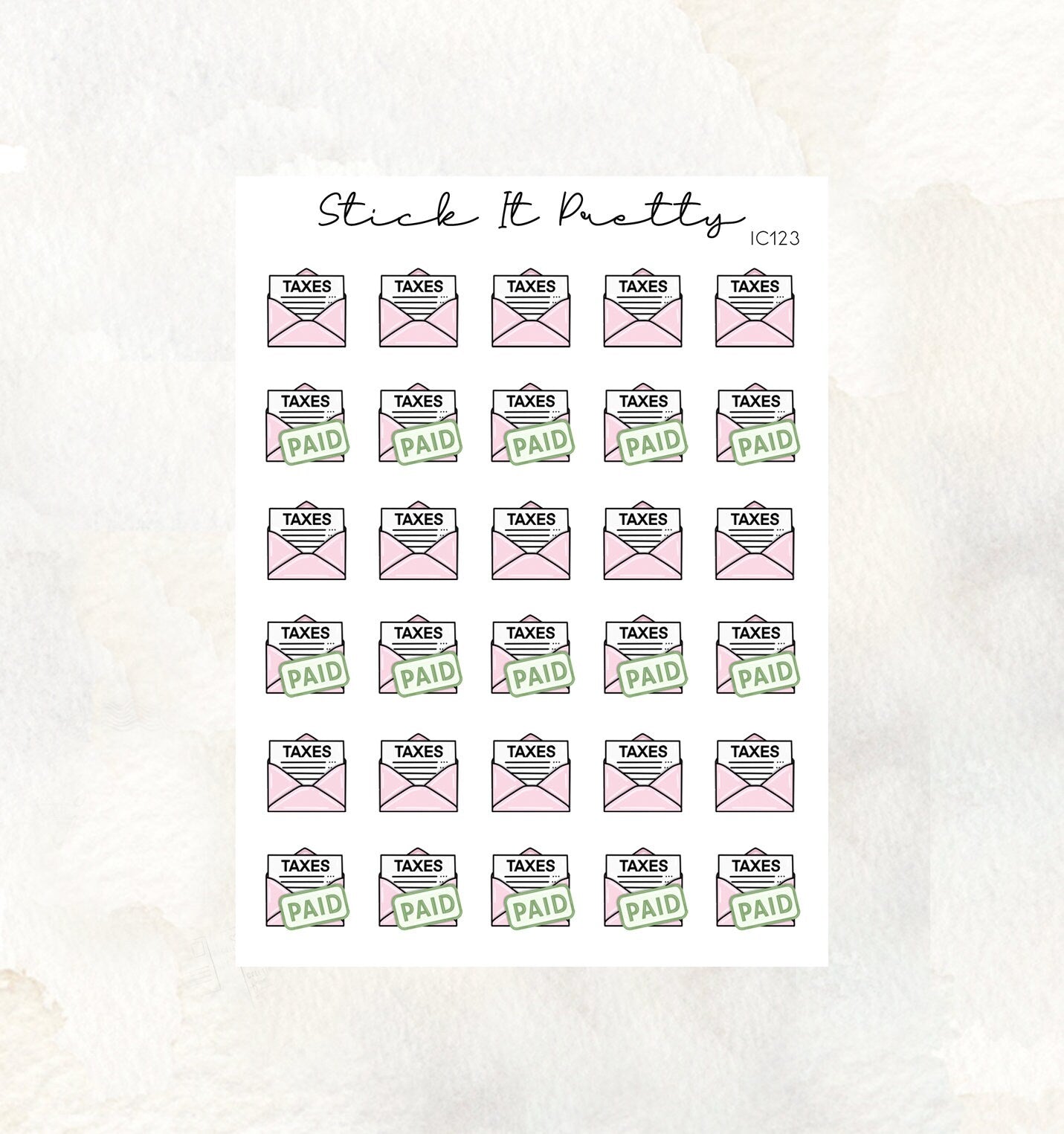 Tax Payment Doodle Icon planner Stickers