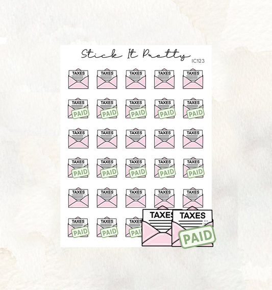 Tax Payment Doodle Icon planner Stickers