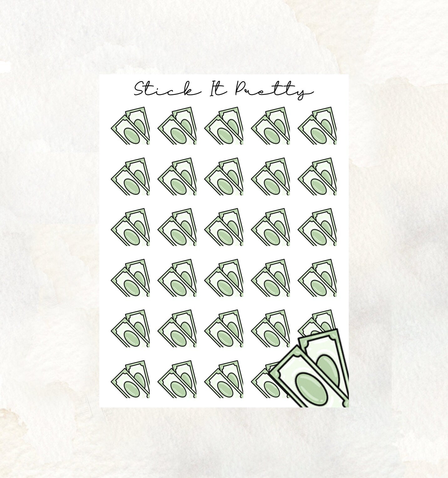 Corner Payday/Money Doodle Icon planner Stickers