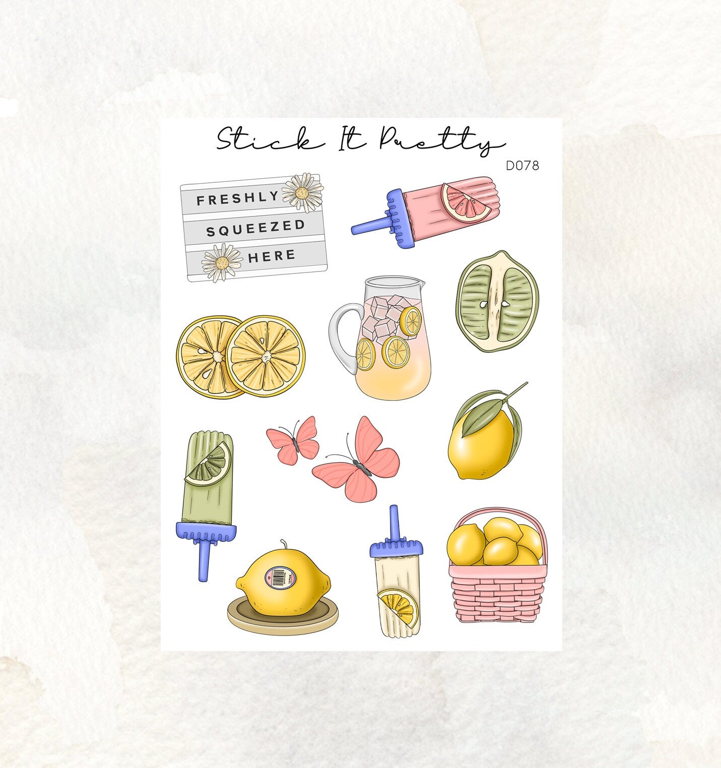 Freshly Squeezed Decorative Planner Stickers