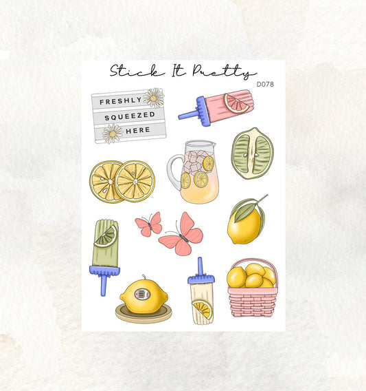 Freshly Squeezed Decorative Planner Stickers