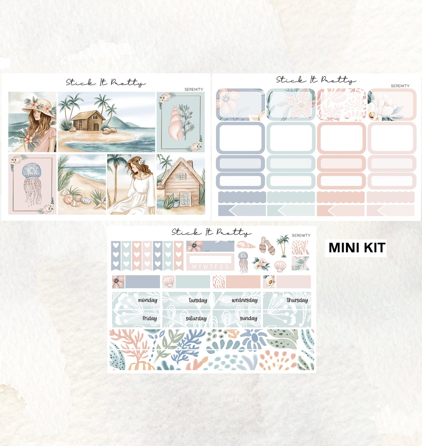 Serenity Weekly Planner Sticker Kit