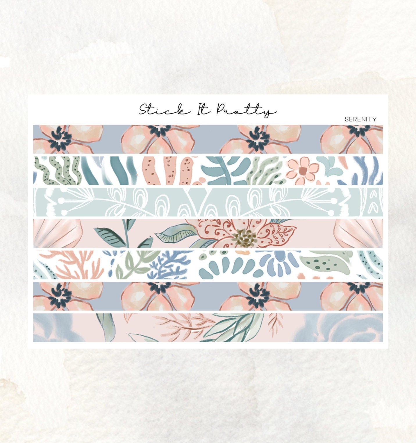 Serenity Washi Sticker Strips