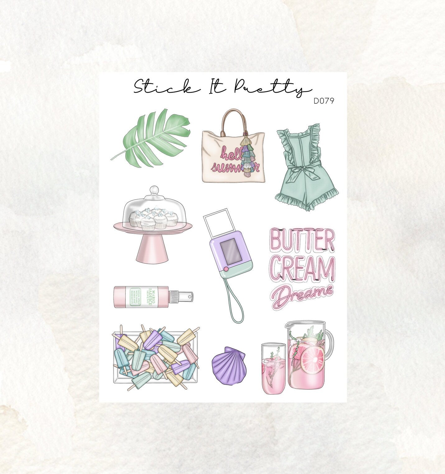 Beach Town Decorative Planner Stickers