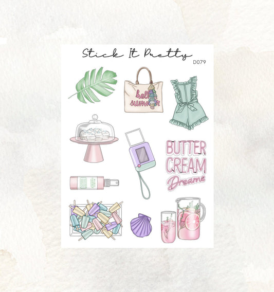 Beach Town Decorative Planner Stickers