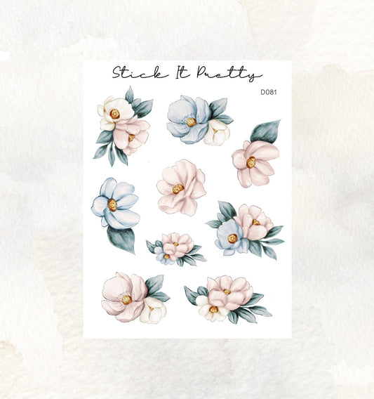 Serenity Floral Decorative Planner Stickers