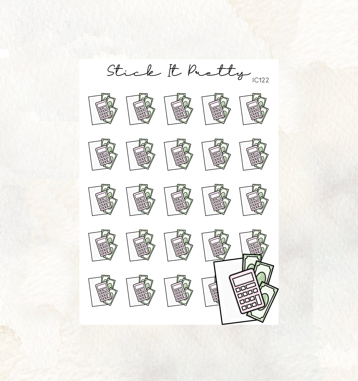 Budgeting Doodle Icon planner Stickers