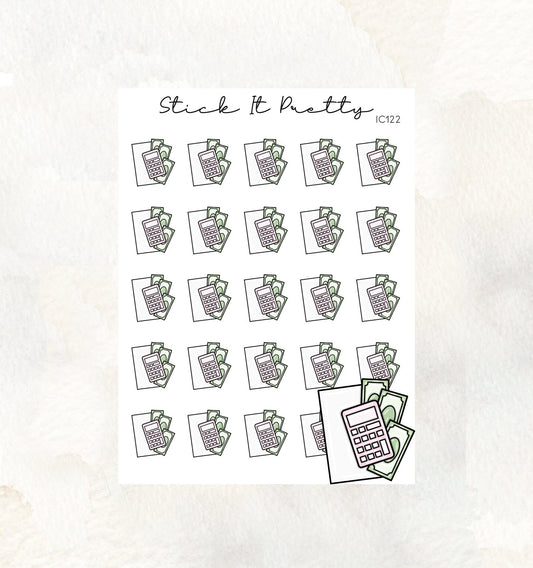 Budgeting Doodle Icon planner Stickers