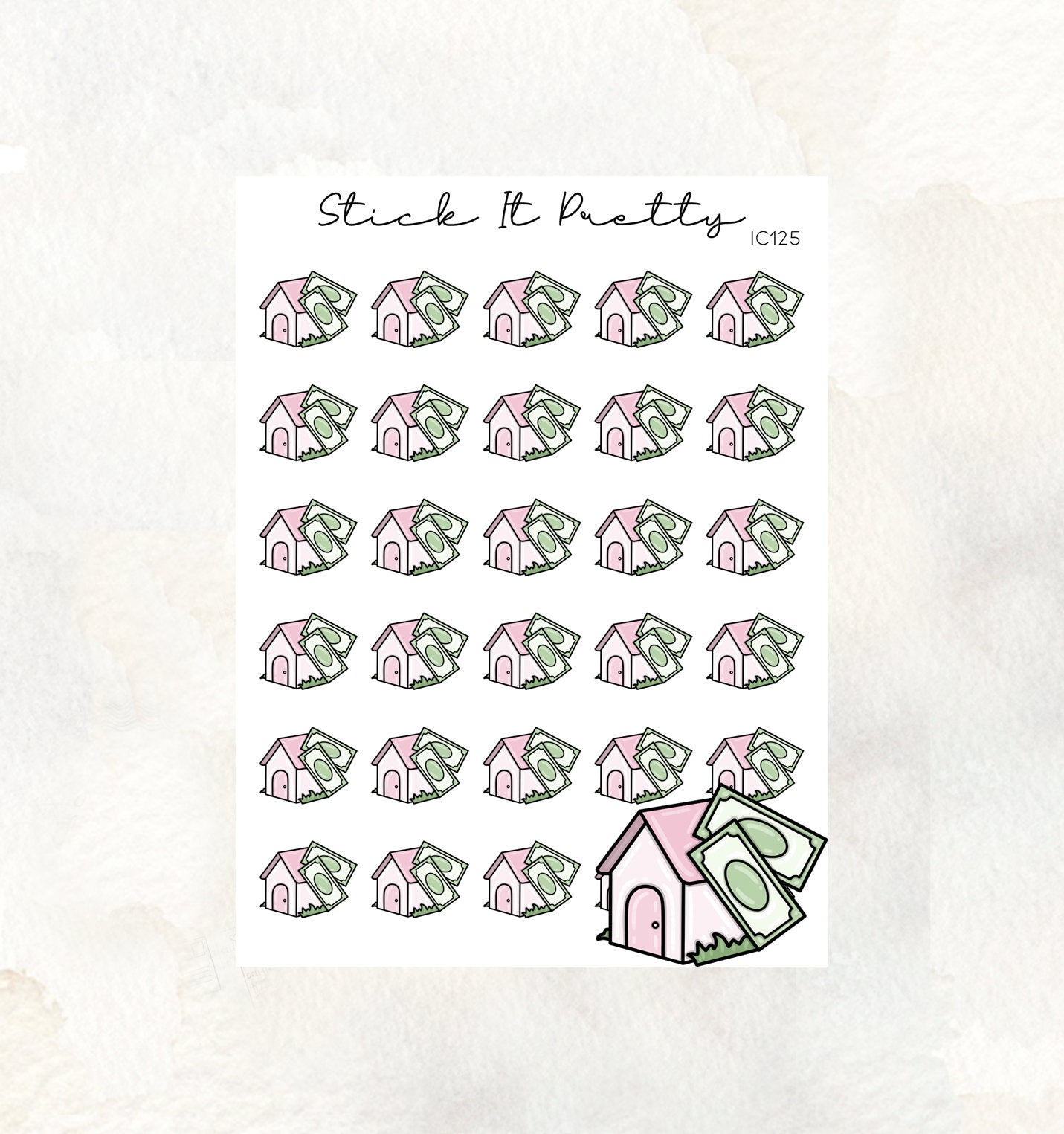 House/Mortgage Payment Doodle Icon planner Stickers