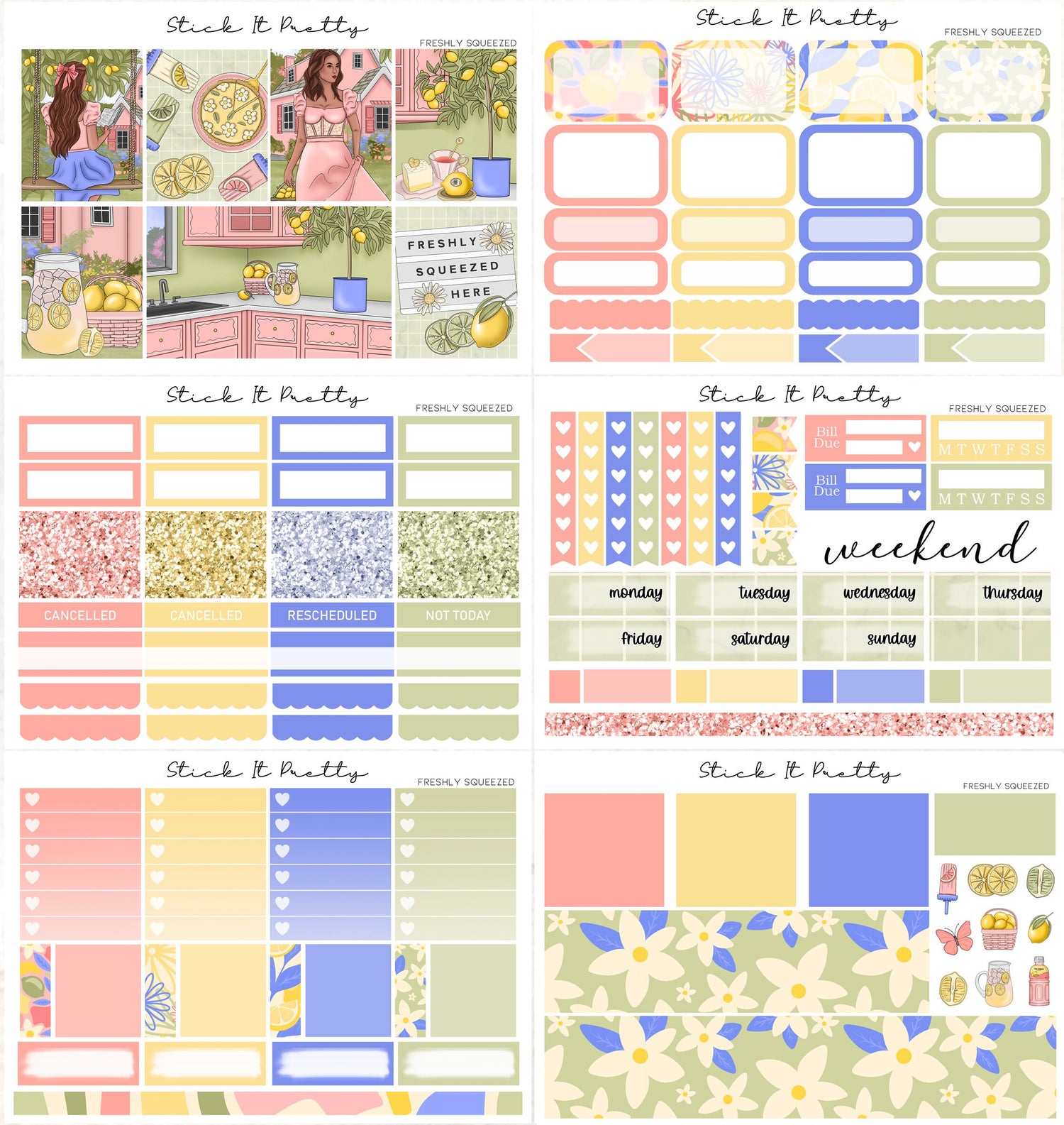 Freshly Squeezed Full Weekly Planner Sticker Kit