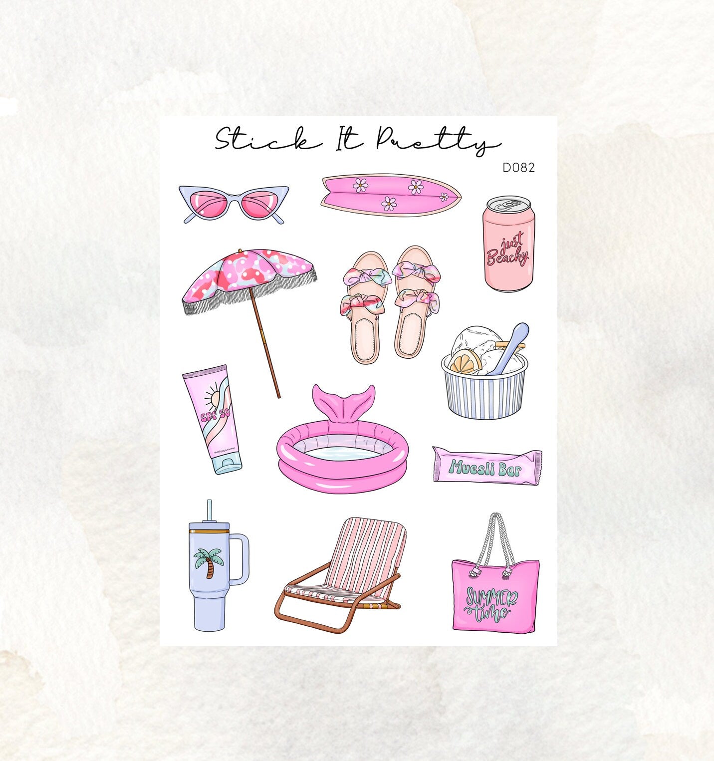 Pool Party Decorative Planner Stickers