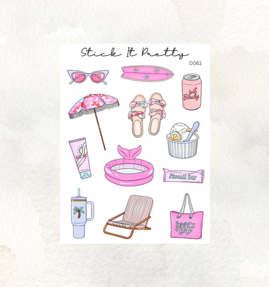 Pool Party Decorative Planner Stickers