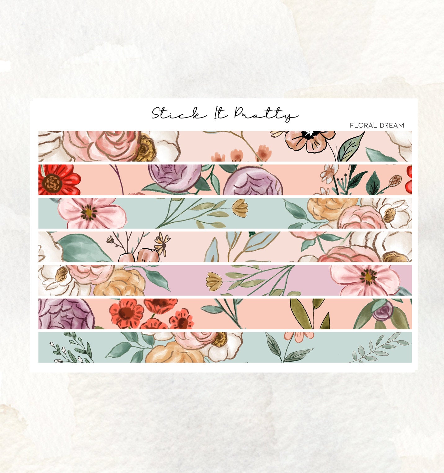 Floral Dream Washi Sticker Strips