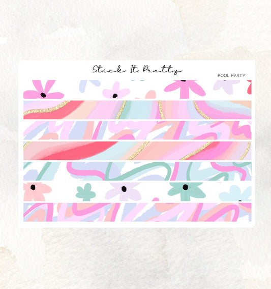 Pool Party Washi Sticker Strips