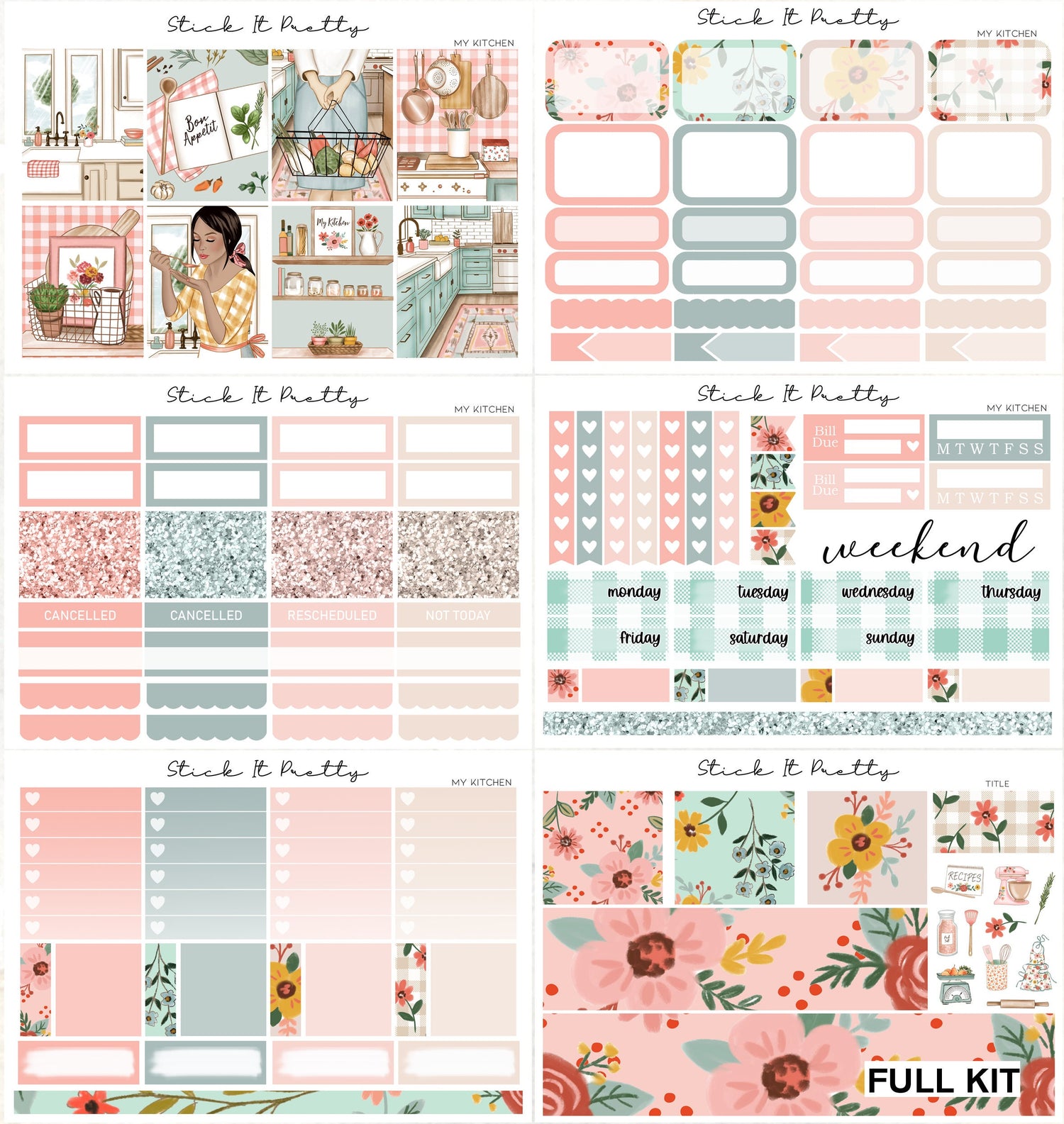 My Kitchen Weekly Planner Sticker Kit